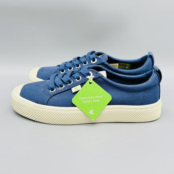 Cariuma Shoes Womens 6.5 Blue Canvas OCA Low Sneakers Lace Up Casual Eco Vegan - Picture 4 of 11